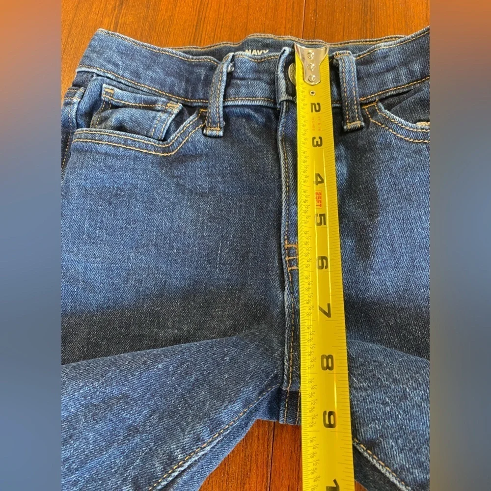 Old Navy Flare Leg Jeans Girls 12 High Rise Dark Wash Blue Stretch Denim Pants